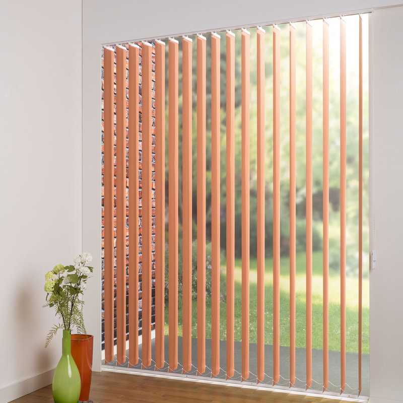 Blackout Vertical Blind, Orange, 180cm L x 100cm W, 12.7cm