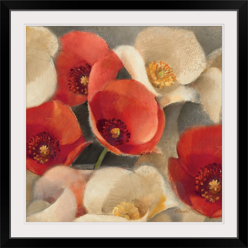 « ii »» albena hristova,, impression Poppies Bloom, H 32 po x l 32 po x P 1 po, Cadre noir