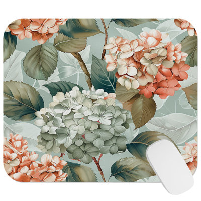 Floral Hydrangea Flowers II Asian Gaming Cute Office Laptop Desk Pad Gift Mat Square Rectangle Non-Slip Mousepad