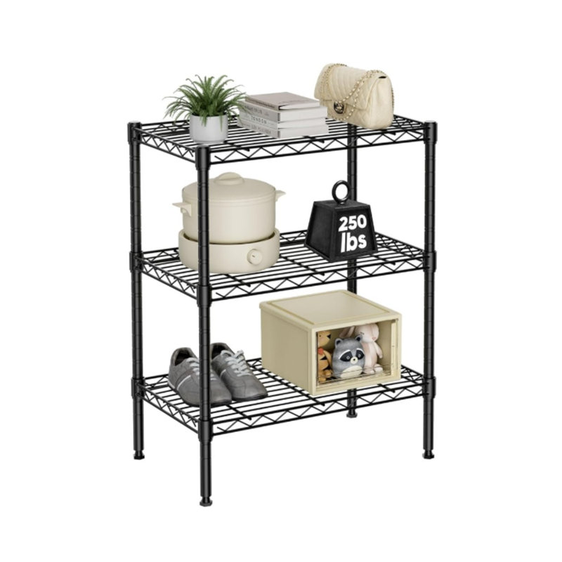 Étagère de rangement, étagères de rangement réglables en fil métallique résistantes pour cuisine, placard, garde-manger, garage, salle de bain, buanderie