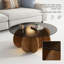 Table basse contemporaine avec plateau en verre trempé et base en bois