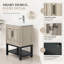 Ensemble de meuble-lavabo 24 po avec lavabo, meuble de rangement autoportant avec lavabo et robinet en céramique encastré, meuble-lavabo moderne pour petite salle de bain, salle d'eau, couleur: blanc-434467114-420751912
