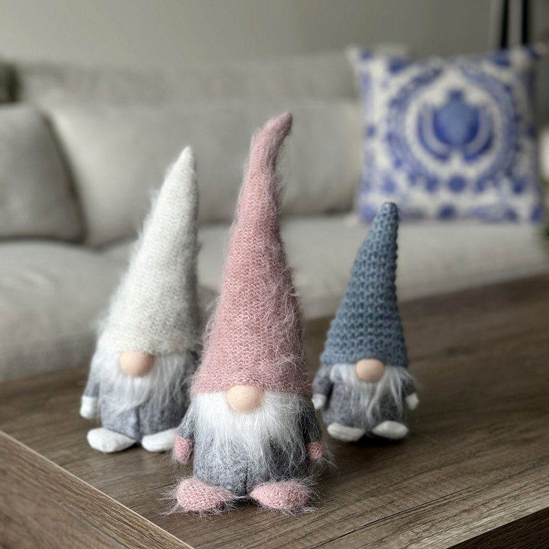 Décoration de Noël en tissu gnome rose poussiéreux