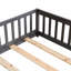 Structure de lit au sol avec porte, structure de lit plateforme en bois avec clôture-1505630956-1505630958