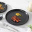 Ensemble 12 pièces de vaisselle en céramique à rebord courbé noir mat pour 4 assiettes et bols modernes à bords carrés - 4 assiettes plates, 4 assiettes à dessert, 4 bols à soupe - vaisselle minimaliste