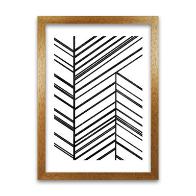 Black White Rough Line 1 Piece Wall Art