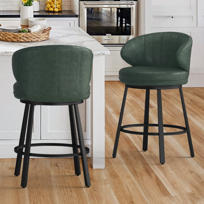 Matisse 26'' Swivel Bar Stools with Metal Legs and Footrest
