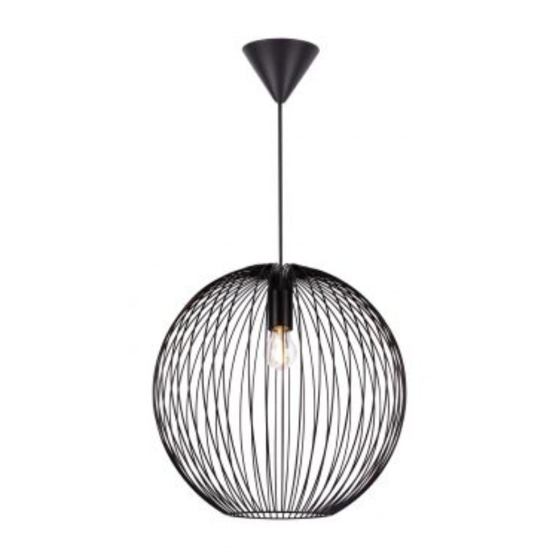 1 - Light Black Sphere Pendant, 43cm H x 45cm W x 45cm D