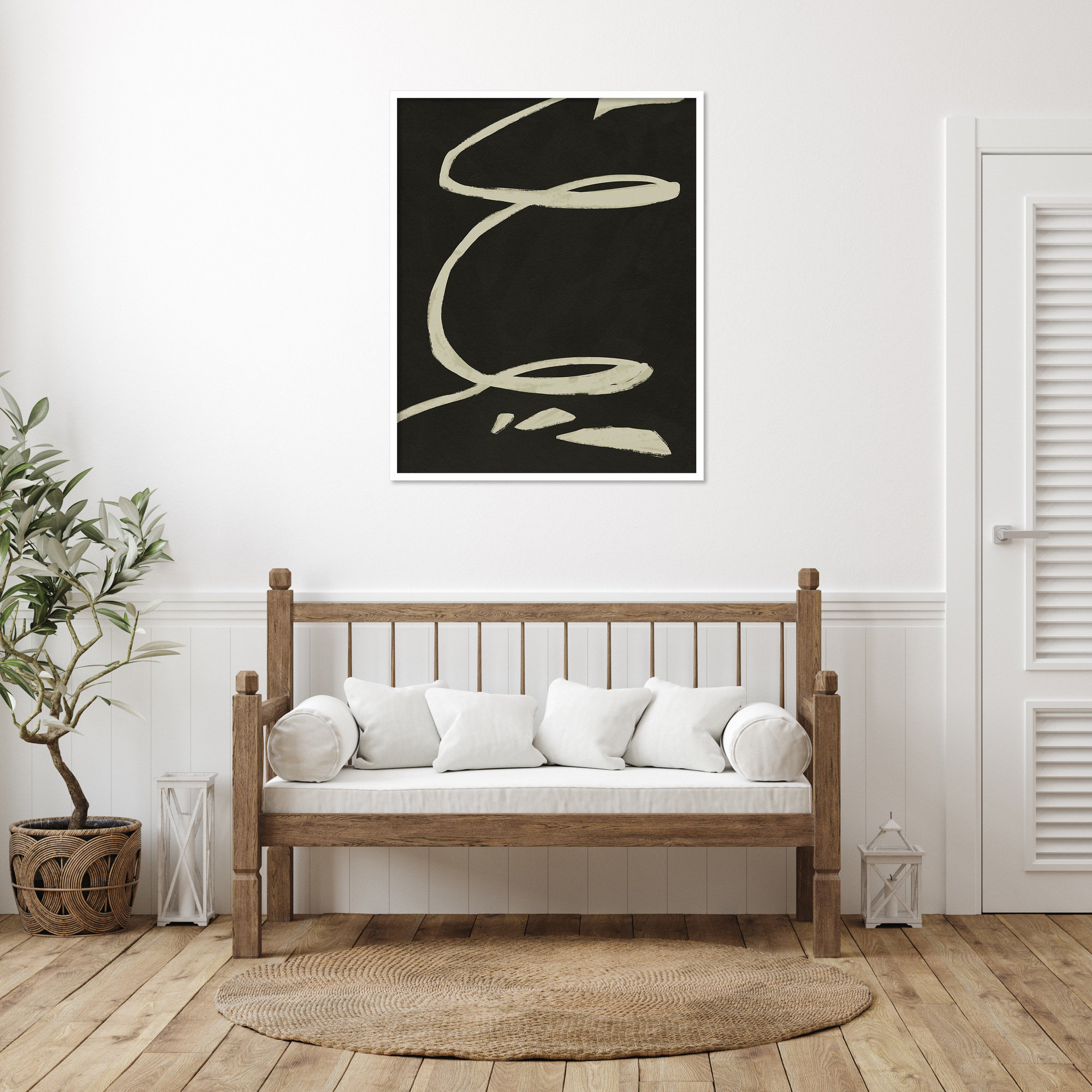 Neutral Spring III by Jacob Green, White, 41" H x 33" W x 1" D