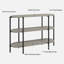 Console industrielle moderne à 3 niveaux avec tablettes ouvertes - Table d'appoint peu encombrante pour le vestibule, le salon ou le couloir - Structure en métal durable - Solution de rangement élégante - Gris-1707457360-1707457372-1707457363