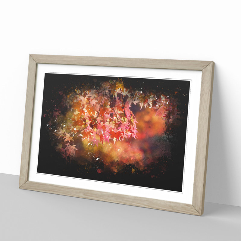 Maple Tree Vol.1 - Picture Frame Graphic Art, 36cm H x 48cm W x 2cm D, Oak