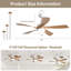 45 Inch Smart Ceiling Fan With Light 18W Tri Color Dimmable LED Alexa APP Control Quiet Reversible Motor Memory Function Timer-1449395455-1449395452