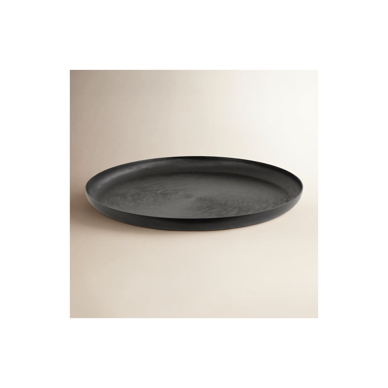 Hensley Mid-Century Aluminum Tray - Set of 1, Black, 1.5" H x 16.25" W x 16.25" D