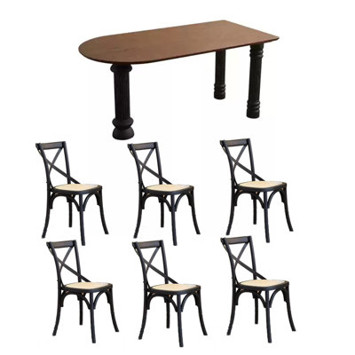 Solid wood retro creative dining table sets.
