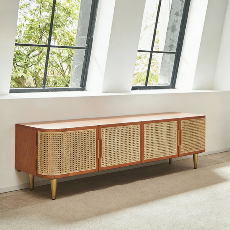 Modern Beige Solid Wood TV Stands
