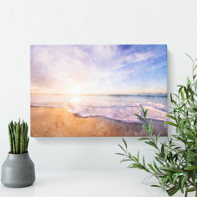San Diego Beach Painting - Wrapped Canvas, 60cm H x 91cm W x 3cm D