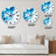 Rose et encre bleue, art liquide - horloge murale moderne-1765439619