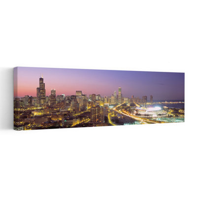 Chicago Illinois USA by Jerry Driendl Photography - Wrapped Canvas Panoramic Print