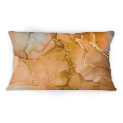 Coussin décoratif de luxe à motif abstrait et abstrait 12 po x 20 po Brown