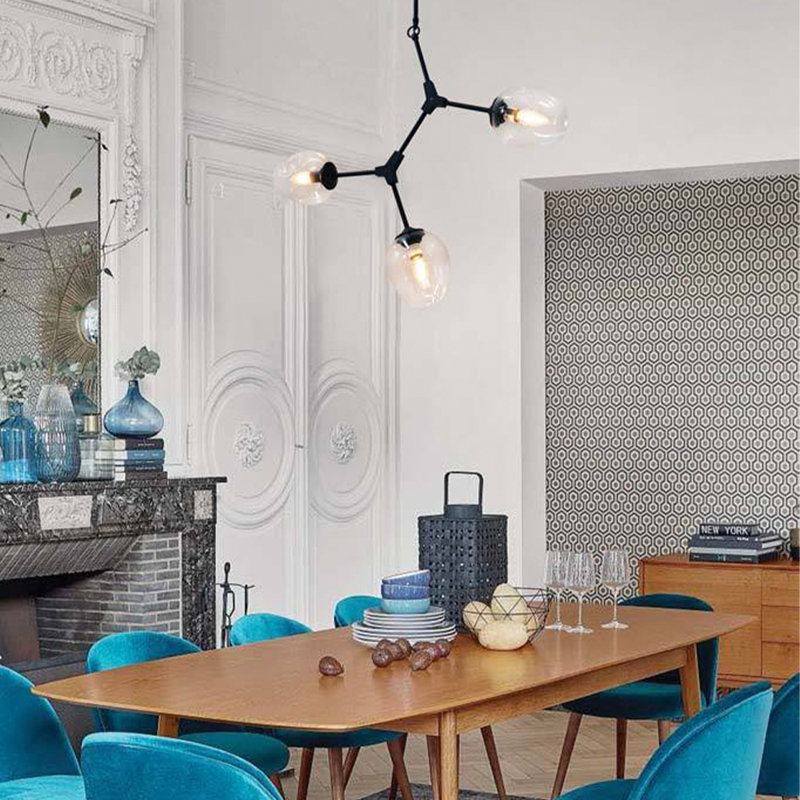 Luminaire suspendu étagé unique à 3 lumières Yarra, Noir