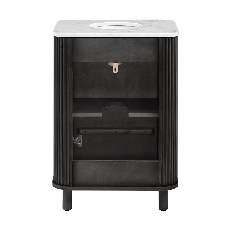 Kensington 24" Single Bathroom Vanity, Black Reeded