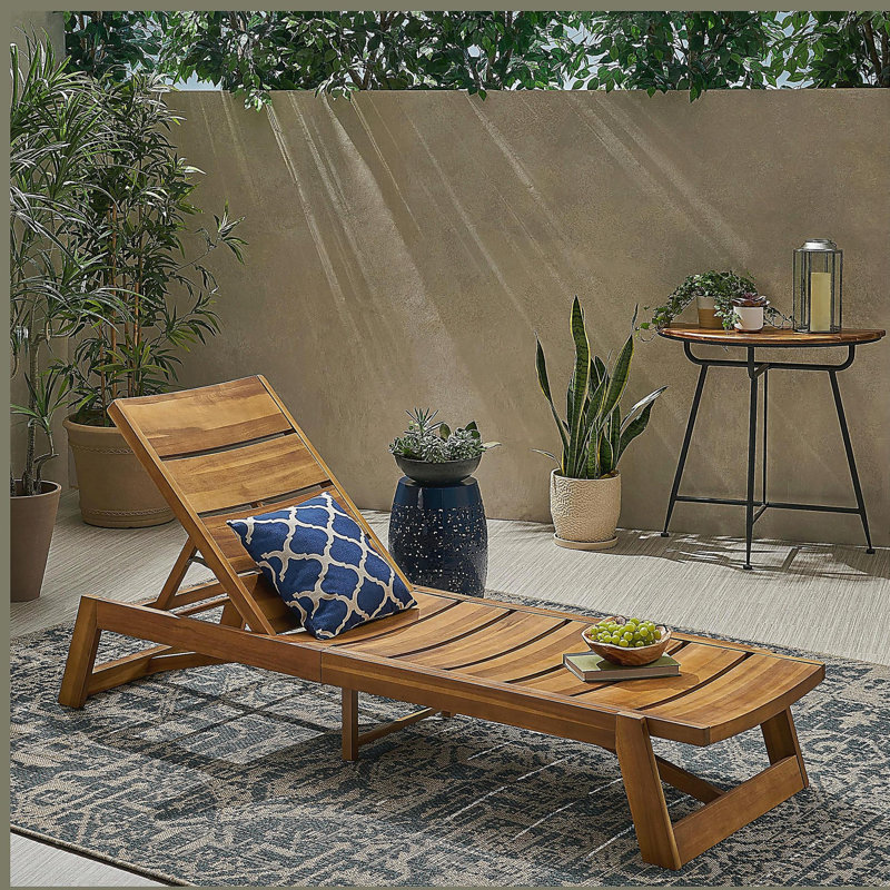 Chaise longue en bois, Naturel