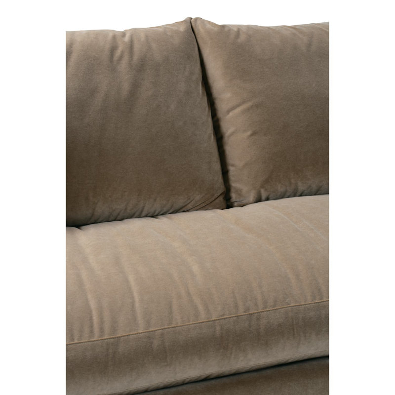 Lilah Bench Cushion Sofa, Straw Velvet (20043-28)