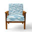 Chaise abstraite rembourrée - Fauteuil bleu Calm-357376921