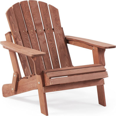 Oversize Wooden Outdoor Folding Adirondack Chair with Pre-Assembled BackRest & SeatBoard, Perfect for Garden, Backyard, Porch, Pool, Deck, and Firepit
