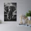 Majestic African Elephant Dramatic Abstract Contemporary Elephant Landscape Nature Wall Art Print 1 Piece Wrapped Canvas Wall Art-948972282