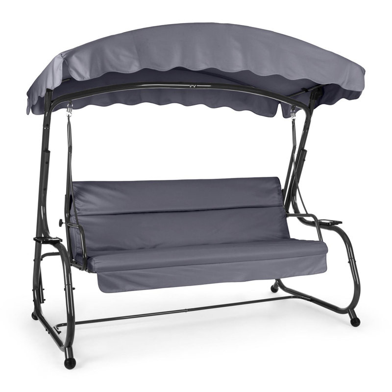 4 Person Porch Swing with Canopy, Anthracite and grey