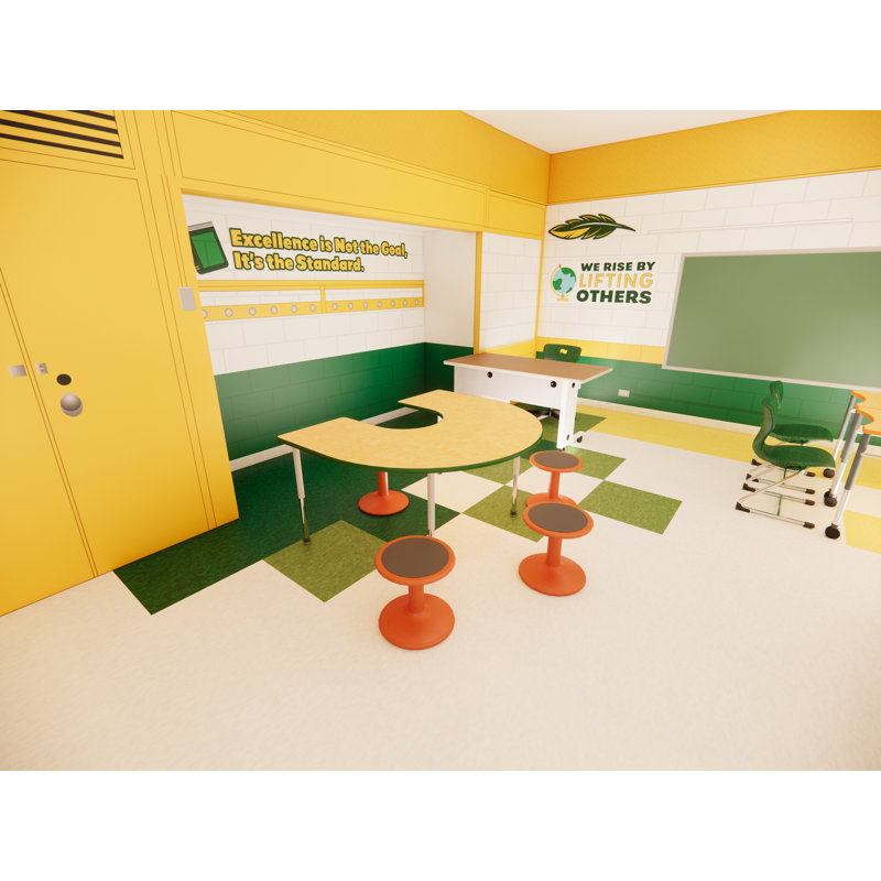 Table d'apprentissage collaboratif avec pieds de luxe - fer à cheval - l 48 po x L 60 po, H 29 po x L 60 po x l 48 po
