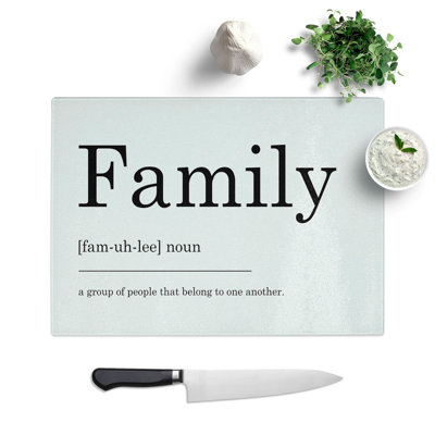 Definition of Family Typography Chopping Board