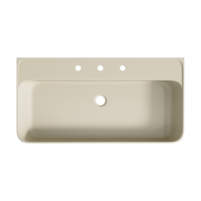 LORAN 24" Artificial Marble Counter Top Basin with 8'' widspread 3 Holes, no Faucet no Cabinet, Beige