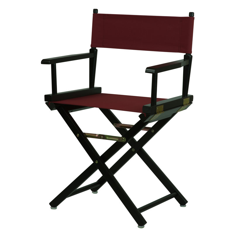 18" Folding Director Chair, Burgundy, Black