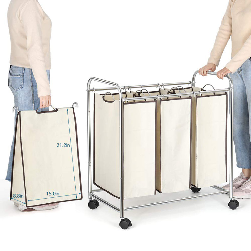 Trieur de linge à 3 sacs Nex, Argent