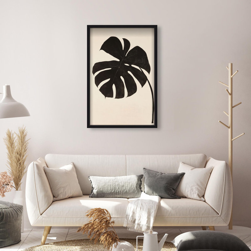 Oliver Gal Dark Leaf I Botanical - Luxury Shadowbox Framed Wall Art, 31.5" H x 21.5" W, Black
