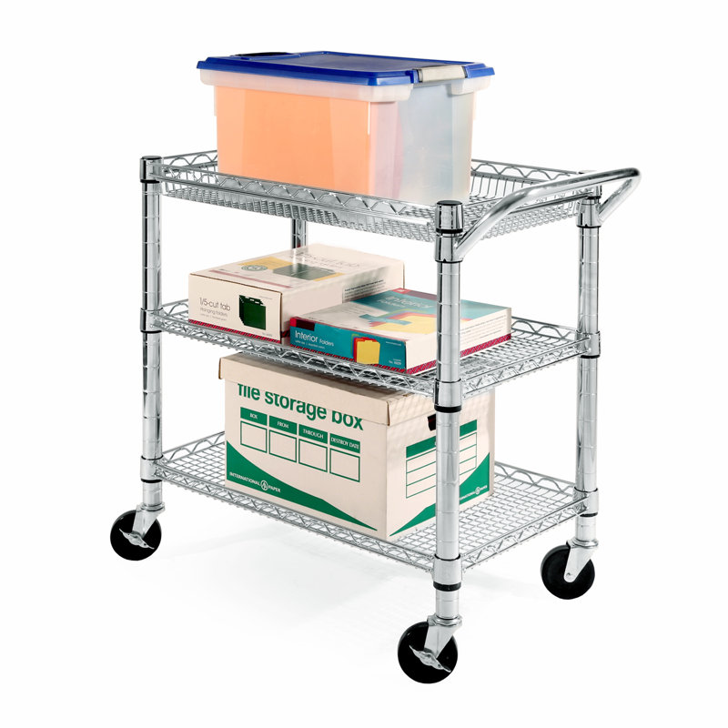 Heavy-Duty UltraZinc Steel Utility Cart with Adjustable Shelves