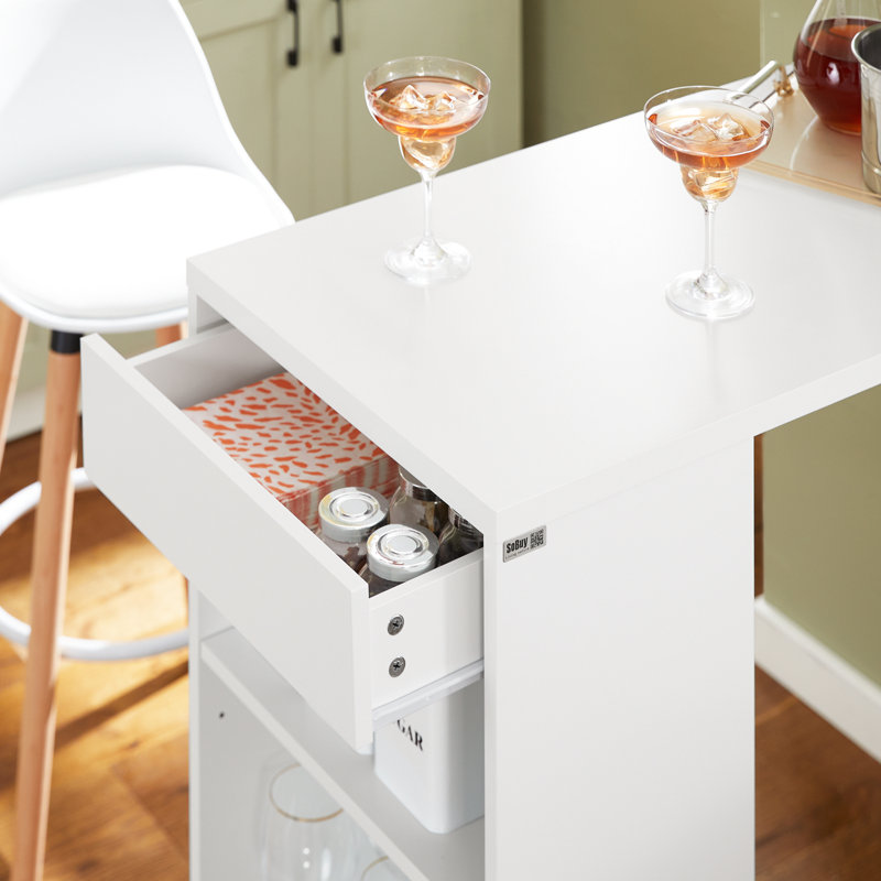 Aarilynn Mini Bar, White