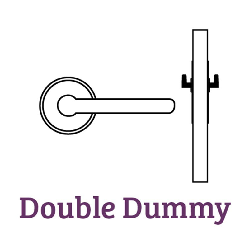 Full Double Dummy Door Lever Set, Satin Stainless Steel, Round