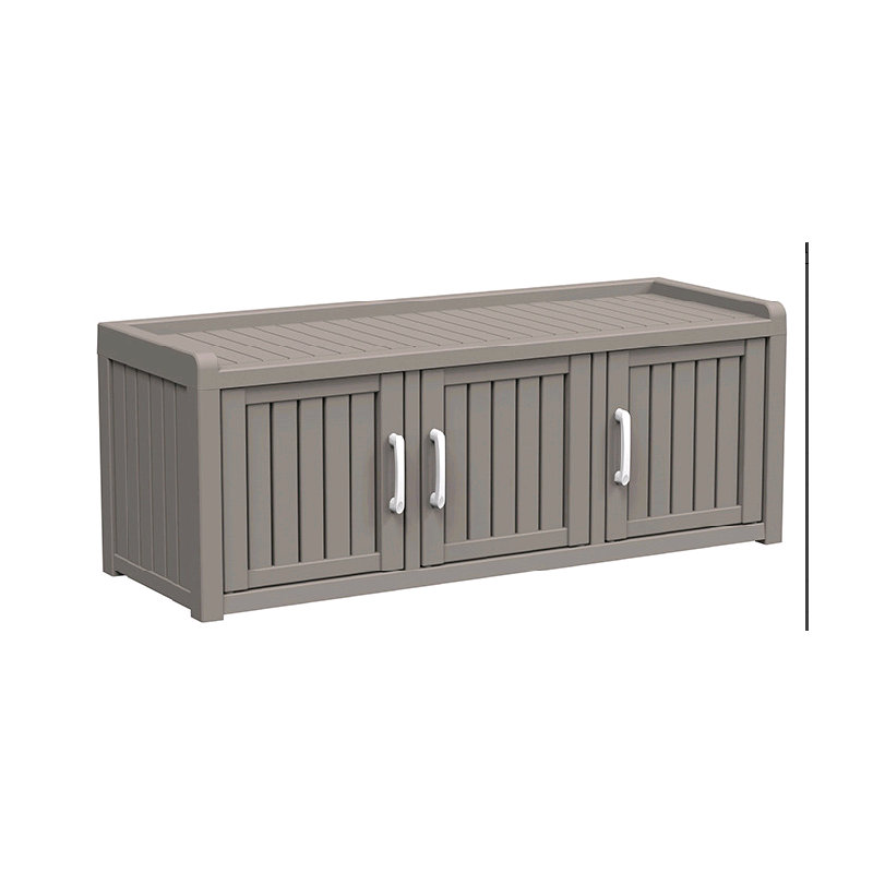 Outdoor Shoe Cabinet Triple Doors, Grey