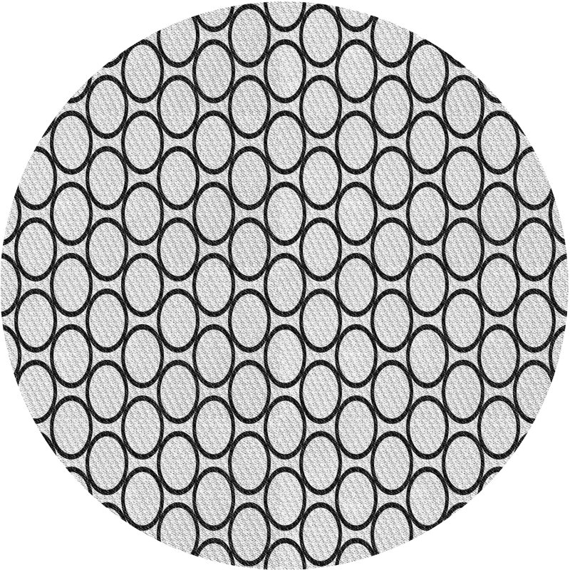 Wool Geometric Indoor Rug, Round 3'