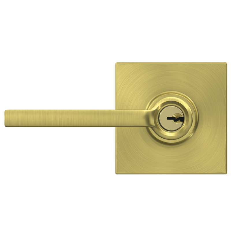 Latitude Keyed Entry Lever with Collins Trim, Satin Brass