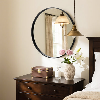 Karrina Accent Wood Round Mirror