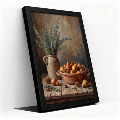 Pears and Chestnuts in Terracotta Bowl with Rosemary Canvas Wall Art
