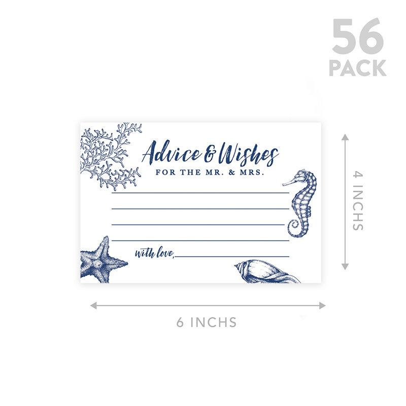 «Nautical Sea Life», livre de 56 cartes d'invités pour les mariés, paquet de 56