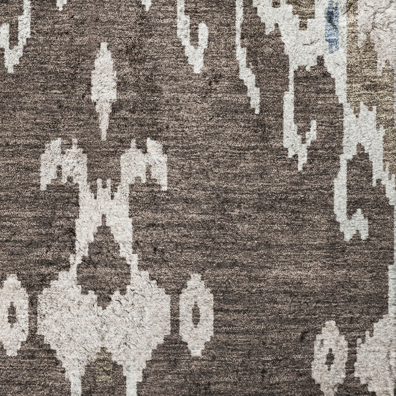 Tapis Dream Shag ADS748 Ikat lavable à la machine de qualité supérieure, Fudge, 2'3" x 7'6" Runner