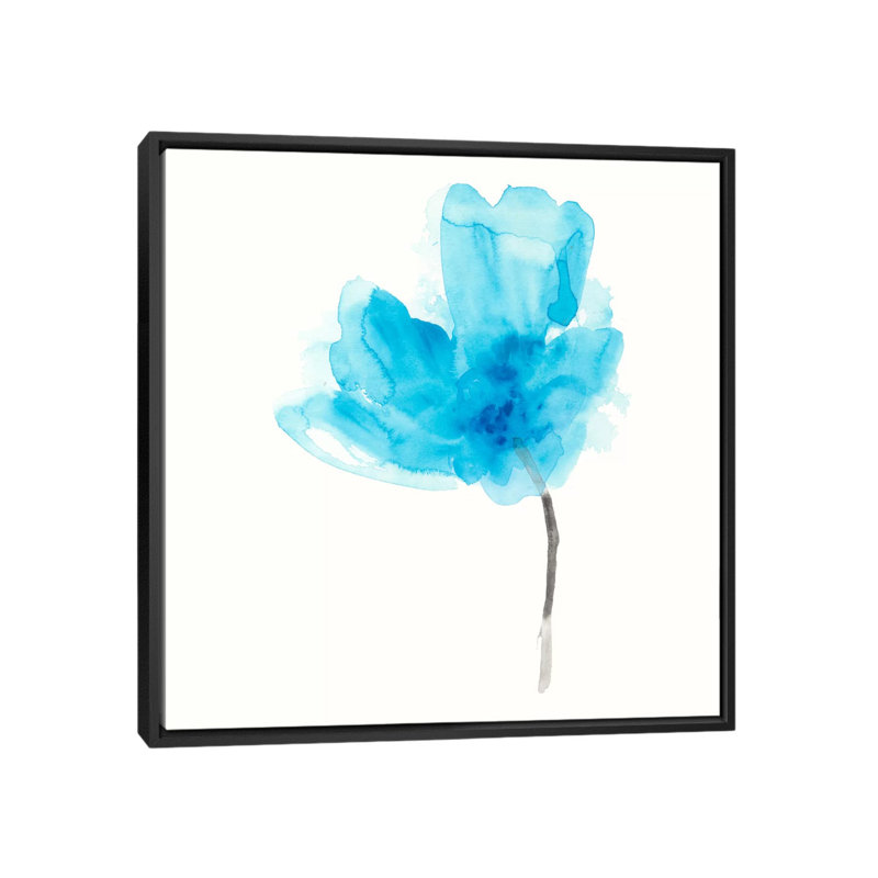 « expressif fleuris v », impression sur toile, H 18 po x l 18 po x P 1,5 po, Toile avec cadre noir, Pas de tapis
