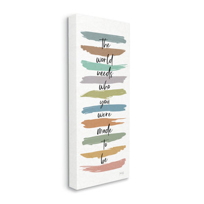 «Who You Were Made To Be Expression Abstract Stripes» par Marla Rae - impression sur toile