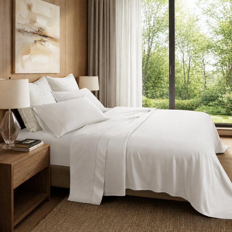Ensemble de draps en coton Luxe Supima, Très grand séparé, Blanc